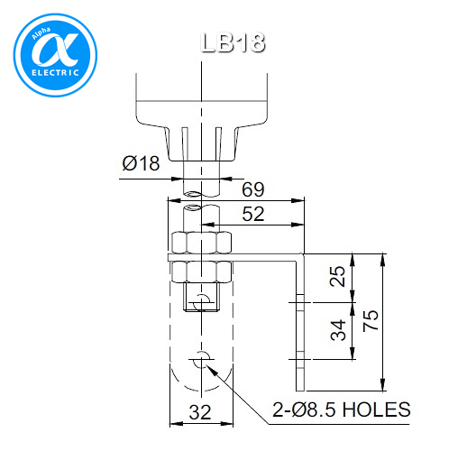 [큐라이트] LB18 / 액세서리 / Steel재질 타워램프 취부대
