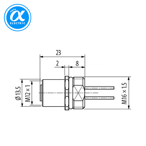 [무어] 7000-13561-9720050 / 플랜지 커넥터/Signal / M12 female receptacle A-cod. front mount / PP-wires 5X0.34 0.5m